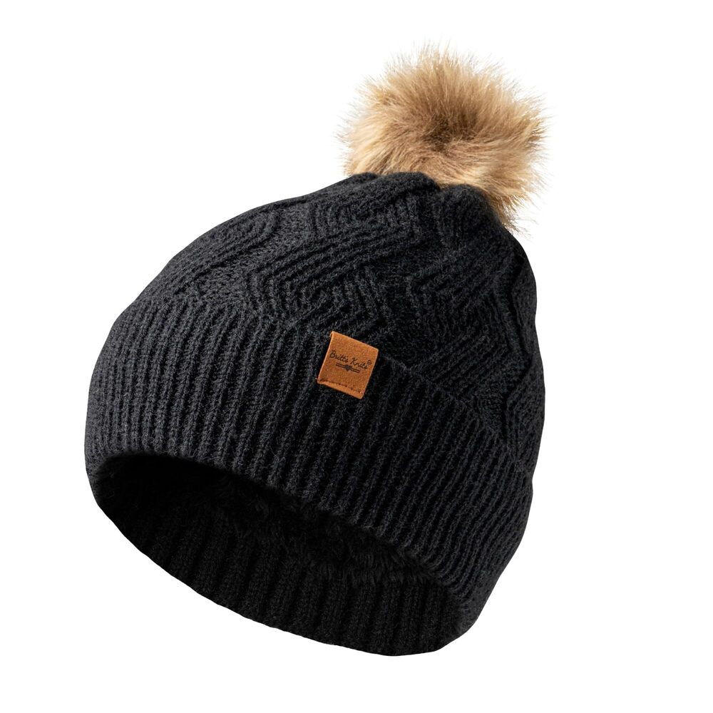 1044 Stylish Warm Knit Mainstay Plush-Lined Pom Pom Cold Weather Hat